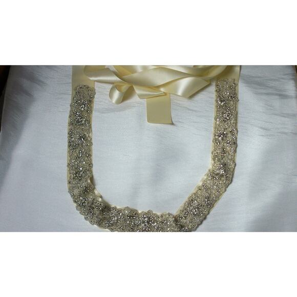 Ivory Rhinestone Bridal Belt Wedding Prom Party Formal Dress Gown Sash Belt main image 4